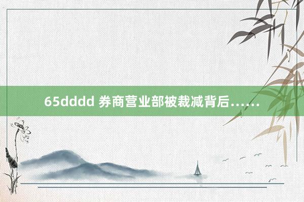 65dddd 券商营业部被裁减背后……