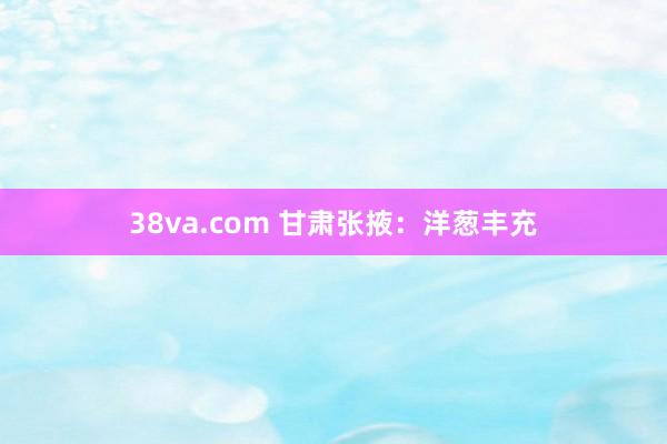 38va.com 甘肃张掖：洋葱丰充