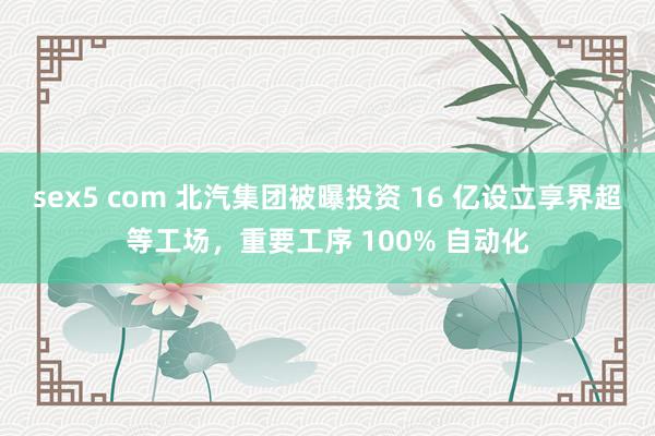 sex5 com 北汽集团被曝投资 16 亿设立享界超等工场，重要工序 100% 自动化