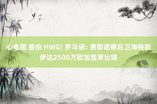 心电图 偷拍 HWG! 罗马诺: 费耶诺德后卫海特勒伊达2500万欧加盟莱比锡