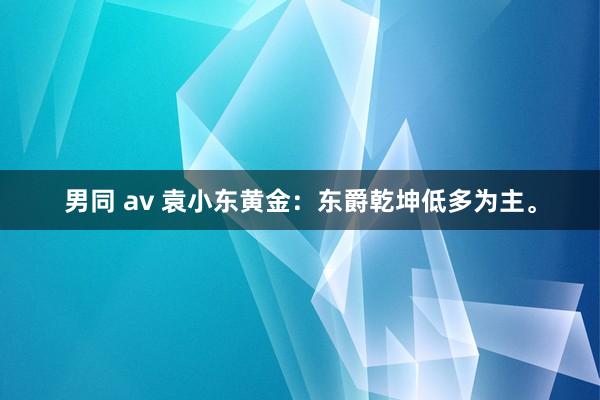 男同 av 袁小东黄金：东爵乾坤低多为主。